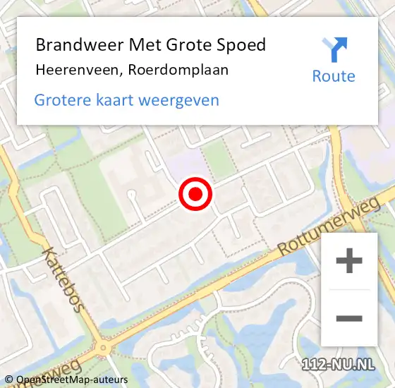 Locatie op kaart van de 112 melding: Brandweer Met Grote Spoed Naar Heerenveen, Roerdomplaan op 4 december 2018 18:13