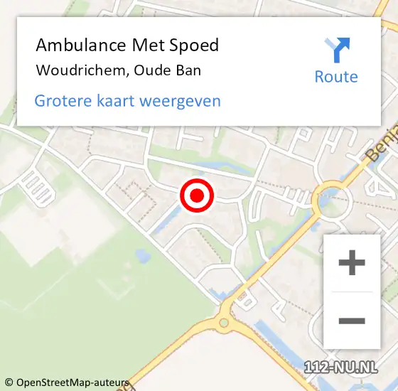 Locatie op kaart van de 112 melding: Ambulance Met Spoed Naar Woudrichem, Oude Ban op 4 december 2018 18:29