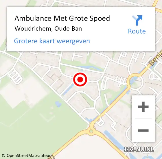 Locatie op kaart van de 112 melding: Ambulance Met Grote Spoed Naar Woudrichem, Oude Ban op 4 december 2018 18:34