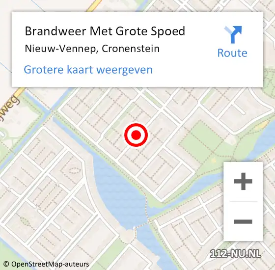 Locatie op kaart van de 112 melding: Brandweer Met Grote Spoed Naar Nieuw-Vennep, Cronenstein op 4 december 2018 19:29