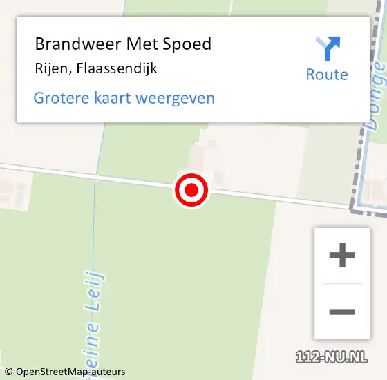 Locatie op kaart van de 112 melding: Brandweer Met Spoed Naar Rijen, Flaassendijk op 4 december 2018 19:32