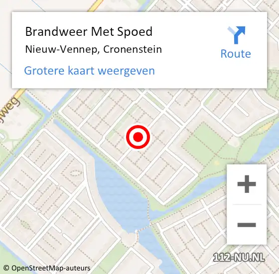 Locatie op kaart van de 112 melding: Brandweer Met Spoed Naar Nieuw-Vennep, Cronenstein op 4 december 2018 19:49