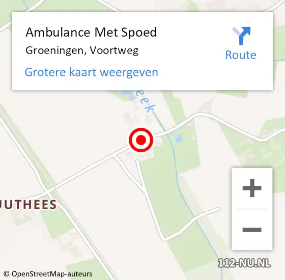 Locatie op kaart van de 112 melding: Ambulance Met Spoed Naar Groeningen, Voortweg op 4 december 2018 20:00