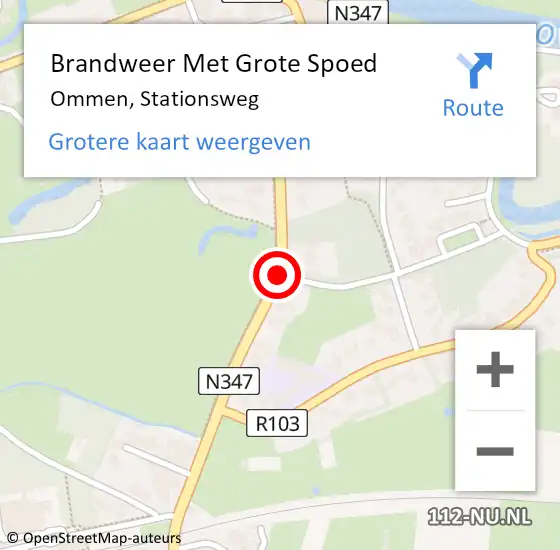 Locatie op kaart van de 112 melding: Brandweer Met Grote Spoed Naar Ommen, Stationsweg op 4 december 2018 20:21