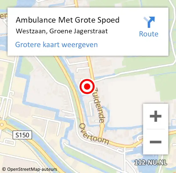 Locatie op kaart van de 112 melding: Ambulance Met Grote Spoed Naar Westzaan, Groene Jagerstraat op 4 december 2018 20:25