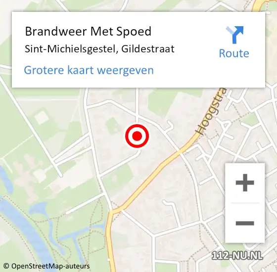 Locatie op kaart van de 112 melding: Brandweer Met Spoed Naar Sint-Michielsgestel, Gildestraat op 4 december 2018 20:58