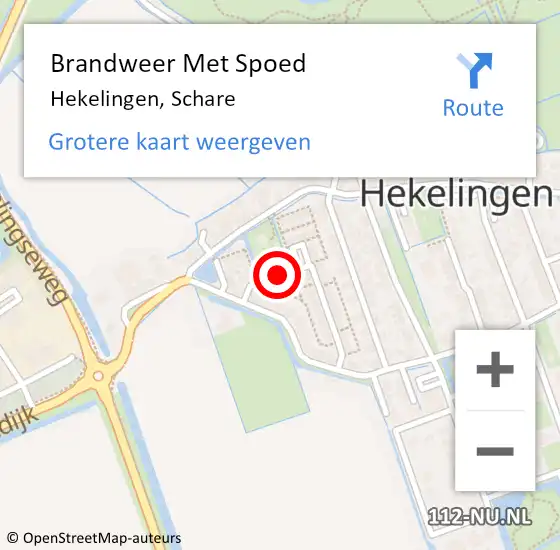 Locatie op kaart van de 112 melding: Brandweer Met Spoed Naar Hekelingen, Schare op 4 december 2018 22:13