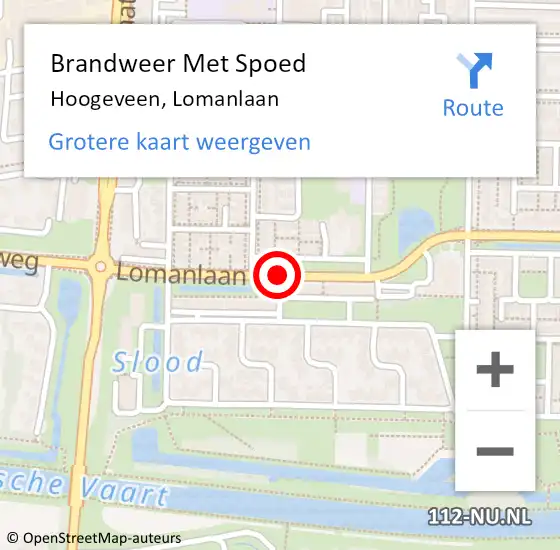 Locatie op kaart van de 112 melding: Brandweer Met Spoed Naar Hoogeveen, Lomanlaan op 4 december 2018 22:27