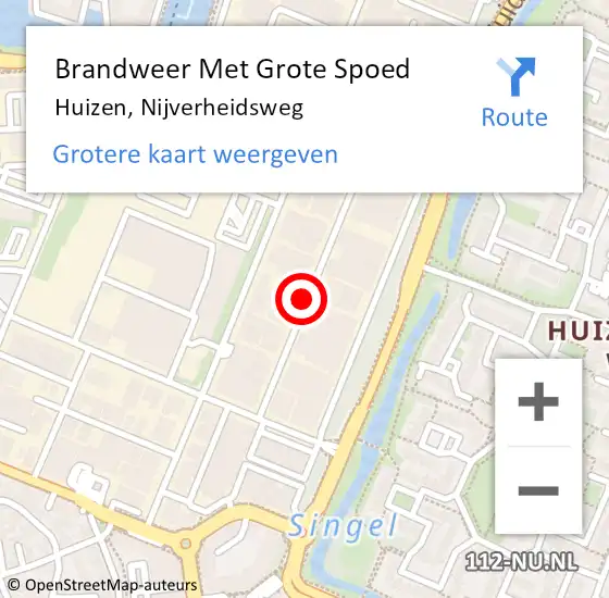 Locatie op kaart van de 112 melding: Brandweer Met Grote Spoed Naar Huizen, Nijverheidsweg op 5 december 2018 09:56