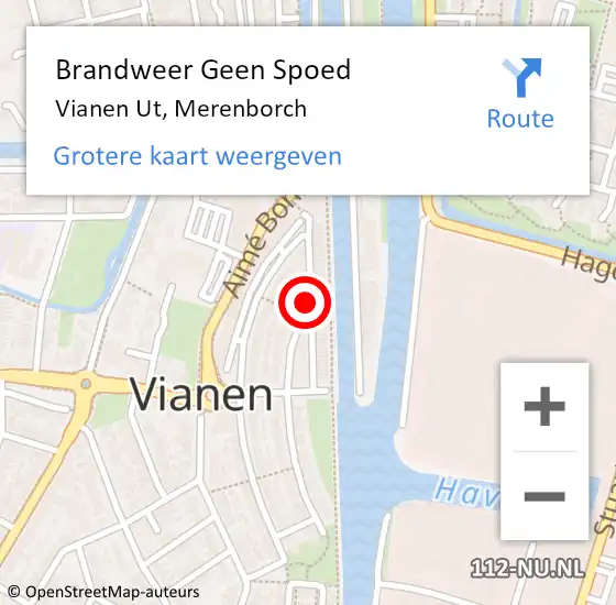 Locatie op kaart van de 112 melding: Brandweer Geen Spoed Naar Vianen Ut, Merenborch op 5 december 2018 11:04