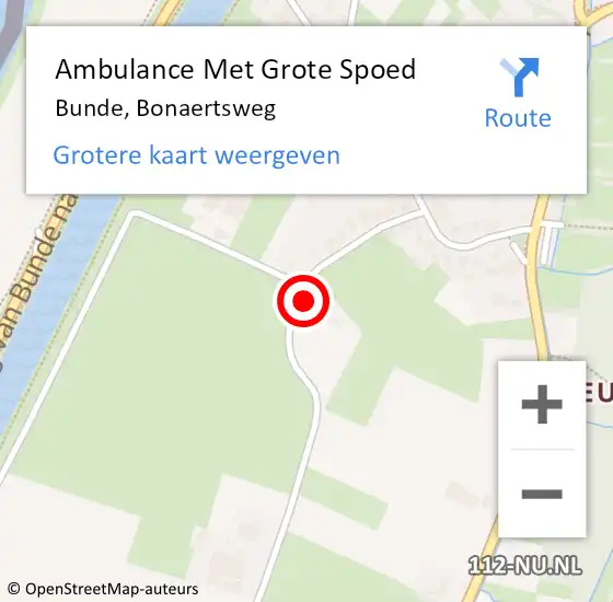 Locatie op kaart van de 112 melding: Ambulance Met Grote Spoed Naar Bunde, Bonaertsweg op 16 maart 2014 19:22