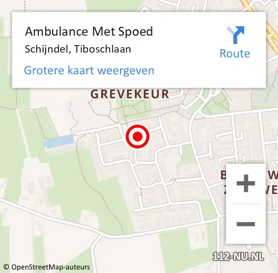 Locatie op kaart van de 112 melding: Ambulance Met Spoed Naar Schijndel, Tiboschlaan op 5 december 2018 11:28