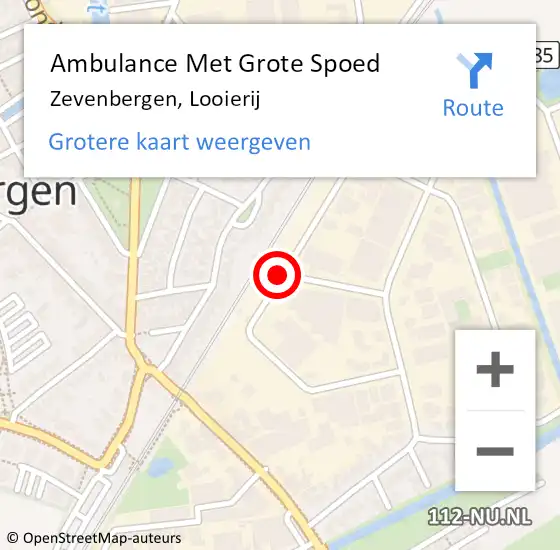 Locatie op kaart van de 112 melding: Ambulance Met Grote Spoed Naar Zevenbergen, Looierij op 5 december 2018 13:31