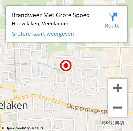 Locatie op kaart van de 112 melding: Brandweer Met Grote Spoed Naar Hoevelaken, Veenlanden op 5 december 2018 14:18