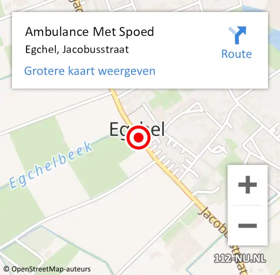 Locatie op kaart van de 112 melding: Ambulance Met Spoed Naar Egchel, Jacobusstraat op 5 december 2018 14:34