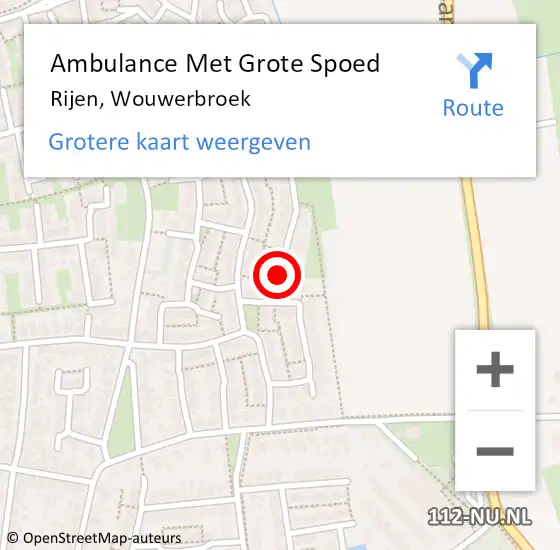 Locatie op kaart van de 112 melding: Ambulance Met Grote Spoed Naar Rijen, Wouwerbroek op 5 december 2018 14:56