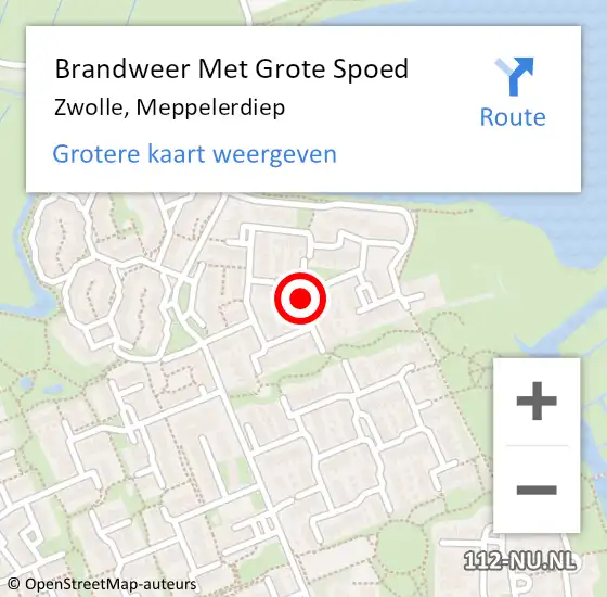 Locatie op kaart van de 112 melding: Brandweer Met Grote Spoed Naar Zwolle, Meppelerdiep op 5 december 2018 15:51