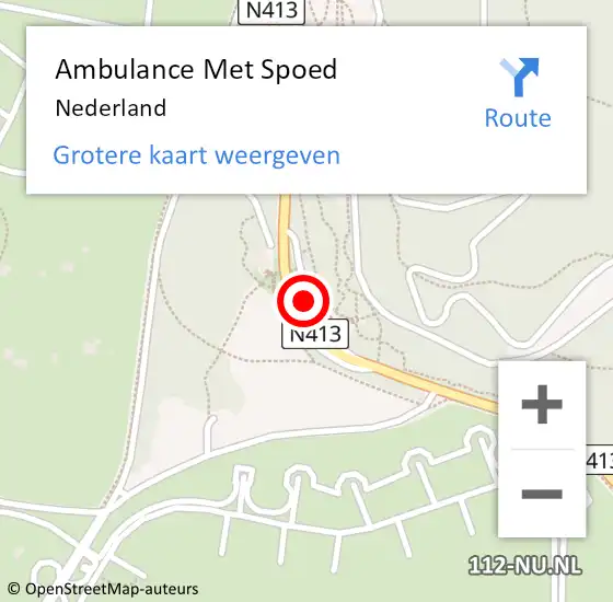 Locatie op kaart van de 112 melding: Ambulance Met Spoed Naar Nederland op 5 december 2018 15:53