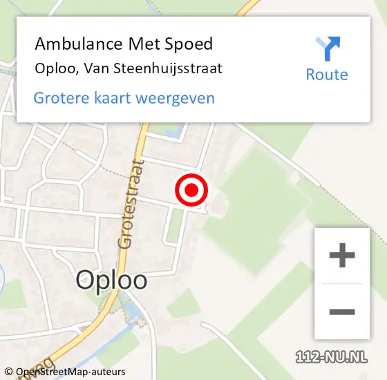 Locatie op kaart van de 112 melding: Ambulance Met Spoed Naar Oploo, Van Steenhuijsstraat op 5 december 2018 16:19