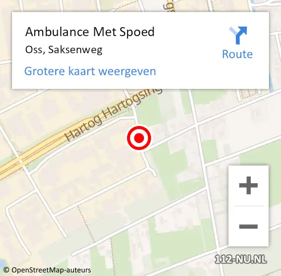 Locatie op kaart van de 112 melding: Ambulance Met Spoed Naar Oss, Saksenweg op 5 december 2018 17:14