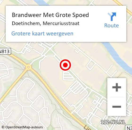 Locatie op kaart van de 112 melding: Brandweer Met Grote Spoed Naar Doetinchem, Mercuriusstraat op 5 december 2018 19:00