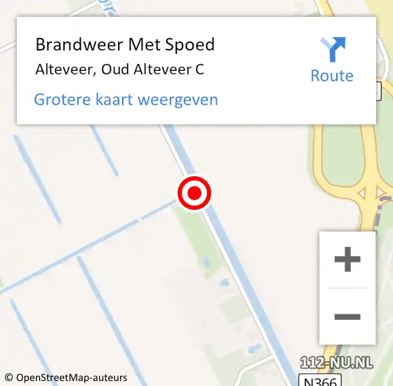 Locatie op kaart van de 112 melding: Brandweer Met Spoed Naar Alteveer, Oud Alteveer C op 5 december 2018 19:26