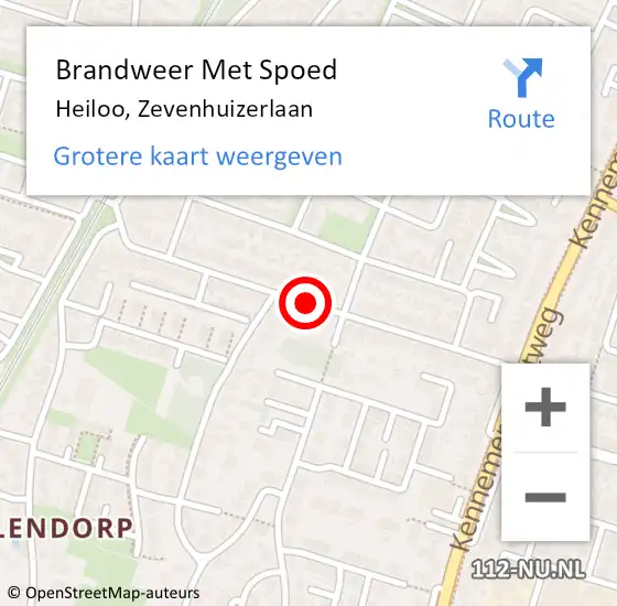 Locatie op kaart van de 112 melding: Brandweer Met Spoed Naar Heiloo, Zevenhuizerlaan op 5 december 2018 20:28