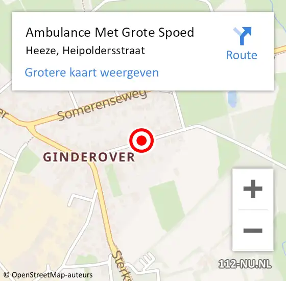 Locatie op kaart van de 112 melding: Ambulance Met Grote Spoed Naar Heeze, Heipoldersstraat op 5 december 2018 22:01