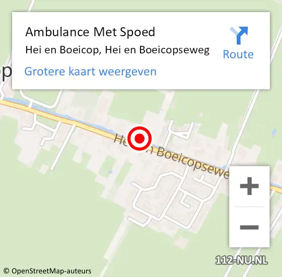 Locatie op kaart van de 112 melding: Ambulance Met Spoed Naar Hei en Boeicop, Hei en Boeicopseweg op 16 maart 2014 20:37