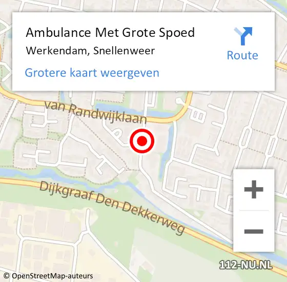 Locatie op kaart van de 112 melding: Ambulance Met Grote Spoed Naar Werkendam, Snellenweer op 6 december 2018 05:14