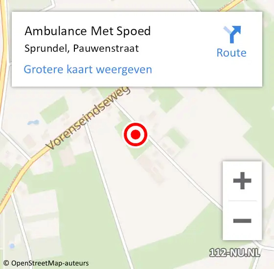 Locatie op kaart van de 112 melding: Ambulance Met Spoed Naar Sprundel, Pauwenstraat op 25 september 2013 16:07