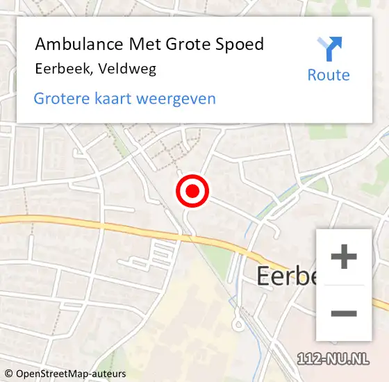 Locatie op kaart van de 112 melding: Ambulance Met Grote Spoed Naar Eerbeek, Veldweg op 6 december 2018 07:29