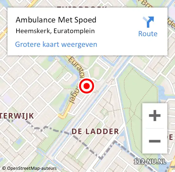 Locatie op kaart van de 112 melding: Ambulance Met Spoed Naar Heemskerk, Euratomplein op 6 december 2018 08:26