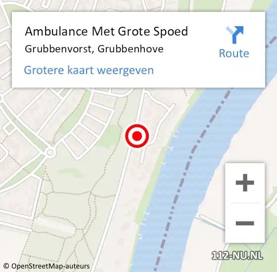 Locatie op kaart van de 112 melding: Ambulance Met Grote Spoed Naar Grubbenvorst, Grubbenhove op 16 maart 2014 22:37