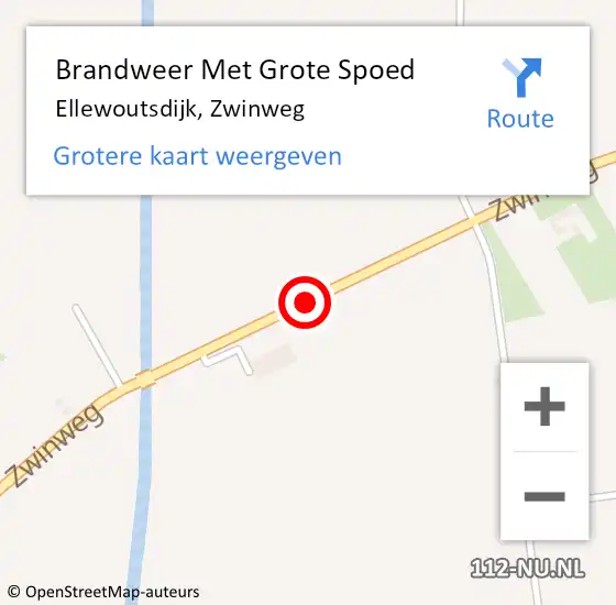 Locatie op kaart van de 112 melding: Brandweer Met Grote Spoed Naar Ellewoutsdijk, Zwinweg op 6 december 2018 19:14