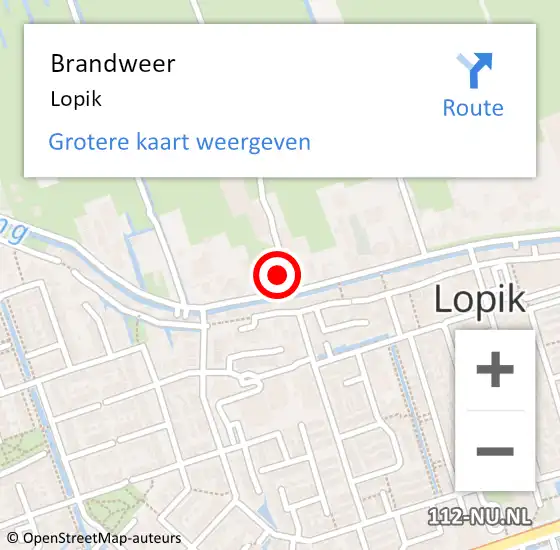 Locatie op kaart van de 112 melding: Brandweer Lopik op 6 december 2018 21:05