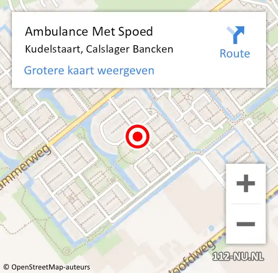 Locatie op kaart van de 112 melding: Ambulance Met Spoed Naar Kudelstaart, Calslager Bancken op 6 december 2018 21:37
