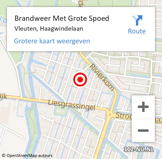 Locatie op kaart van de 112 melding: Brandweer Met Grote Spoed Naar Vleuten, Haagwindelaan op 7 december 2018 04:32