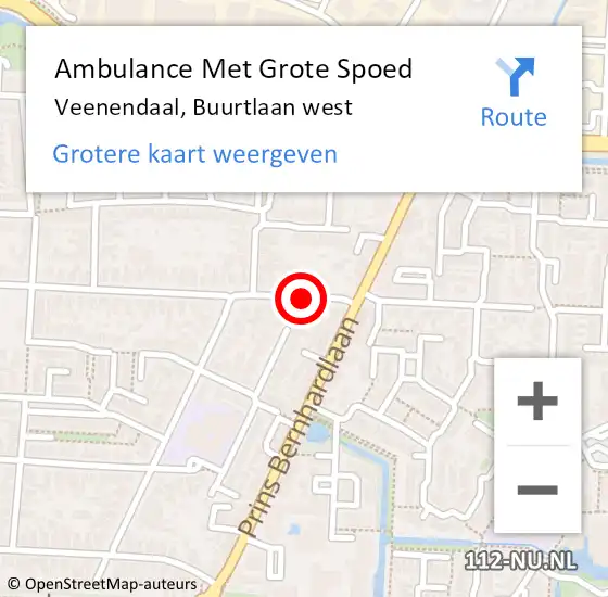 Locatie op kaart van de 112 melding: Ambulance Met Grote Spoed Naar Veenendaal, Buurtlaan west op 7 december 2018 05:12