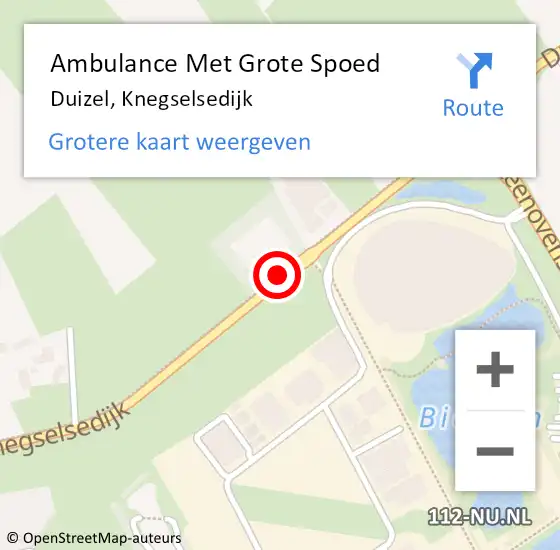 Locatie op kaart van de 112 melding: Ambulance Met Grote Spoed Naar Duizel, Knegselsedijk op 7 december 2018 08:02