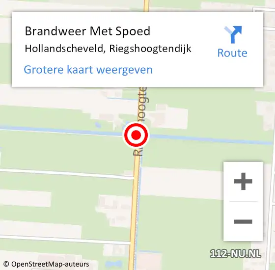 Locatie op kaart van de 112 melding: Brandweer Met Spoed Naar Hollandscheveld, Riegshoogtendijk op 7 december 2018 08:57