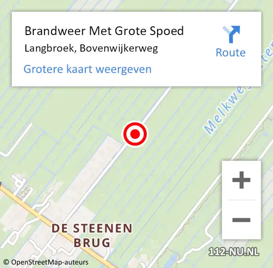 Locatie op kaart van de 112 melding: Brandweer Met Grote Spoed Naar Langbroek, Bovenwijkerweg op 7 december 2018 09:23