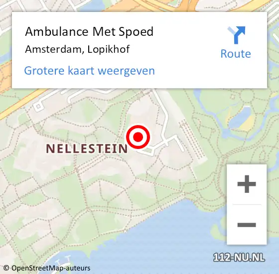 Locatie op kaart van de 112 melding: Ambulance Met Spoed Naar Amsterdam, Lopikhof op 7 december 2018 12:26
