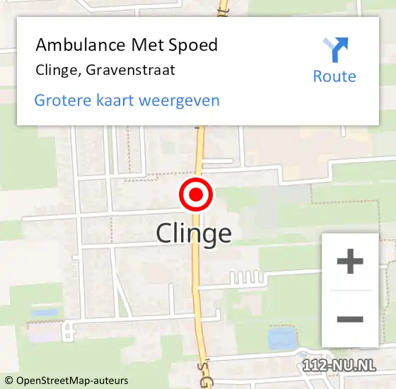 Locatie op kaart van de 112 melding: Ambulance Met Spoed Naar Clinge, Gravenstraat op 7 december 2018 13:48