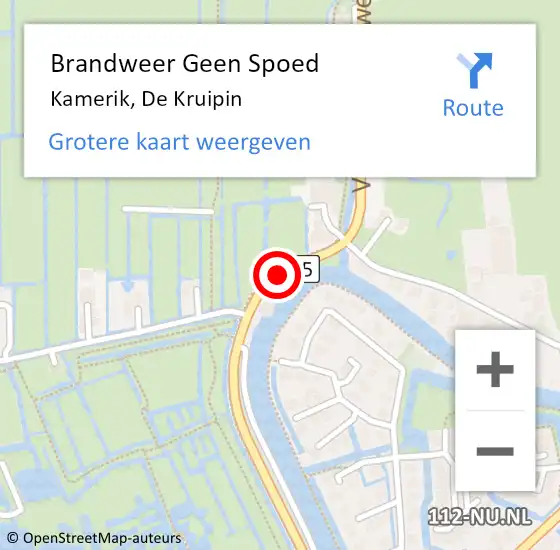 Locatie op kaart van de 112 melding: Brandweer Geen Spoed Naar Kamerik, De Kruipin op 7 december 2018 14:38