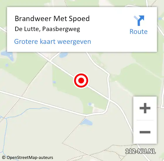 Locatie op kaart van de 112 melding: Brandweer Met Spoed Naar De Lutte, Paasbergweg op 7 december 2018 15:24