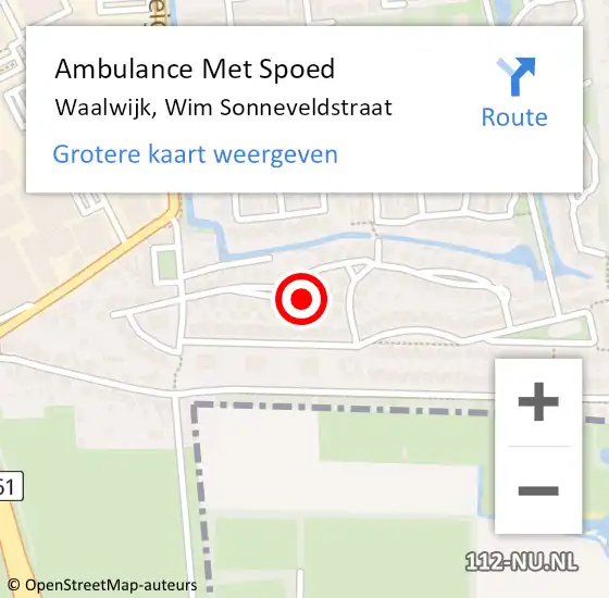 Locatie op kaart van de 112 melding: Ambulance Met Spoed Naar Waalwijk, Wim Sonneveldstraat op 7 december 2018 17:13