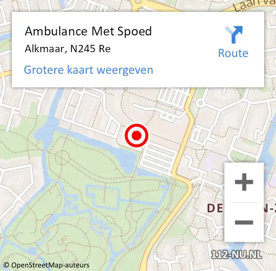 Locatie op kaart van de 112 melding: Ambulance Met Spoed Naar Alkmaar, N245 Re op 7 december 2018 17:25