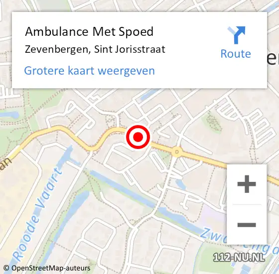 Locatie op kaart van de 112 melding: Ambulance Met Spoed Naar Zevenbergen, Sint Jorisstraat op 7 december 2018 17:27