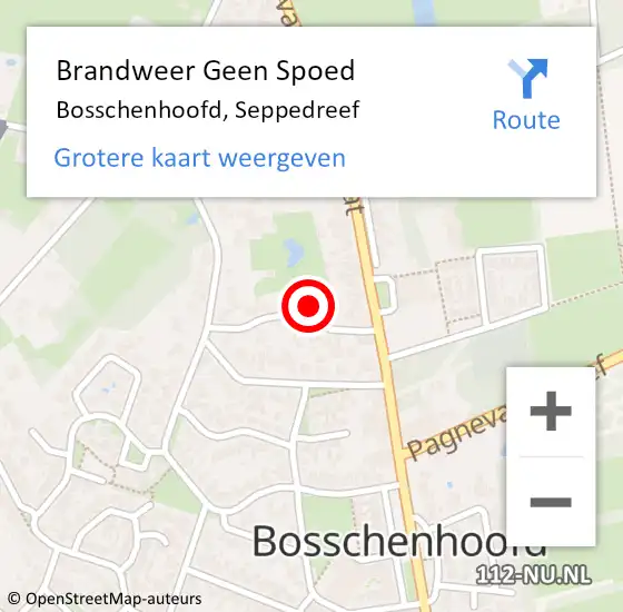 Locatie op kaart van de 112 melding: Brandweer Geen Spoed Naar Bosschenhoofd, Seppedreef op 7 december 2018 18:13